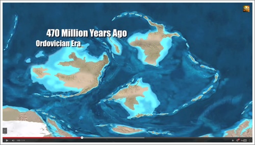 แผนที่โลก 470 ล้านปีก่อน